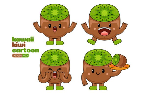 Cute Kiwi Mascot Vector Pack 03: A Versatile Design Resource for Creators