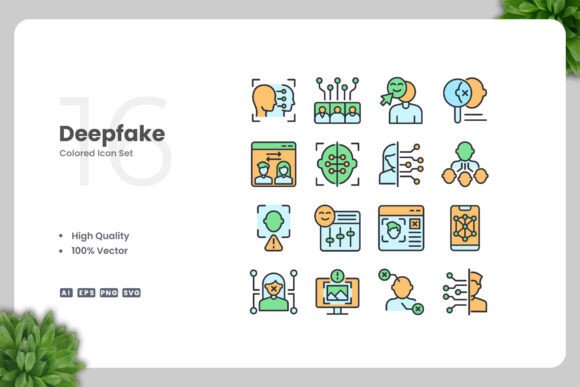 Deepfake Colored Icons for Modern Design