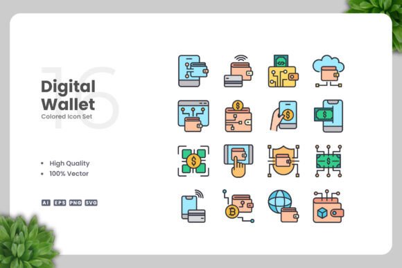 Digital Wallet Colored Icons