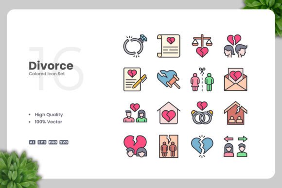 Divorce Colored Icons: A Versatile Design Solution