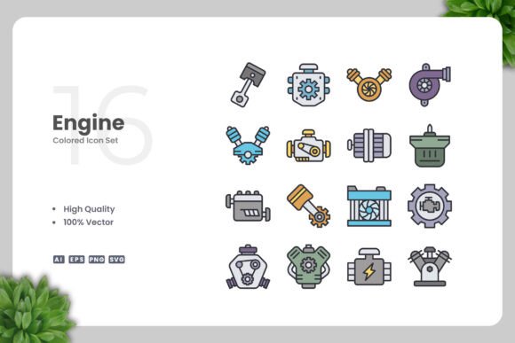 Engine Color Icons: A Simple and Clean Design for Every Project