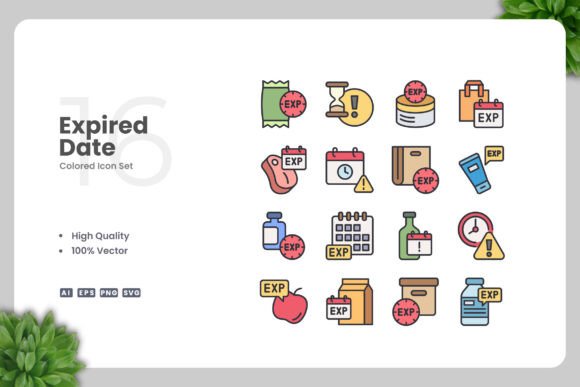 Expired Date Color Icons: A Versatile Design Solution for Modern Projects