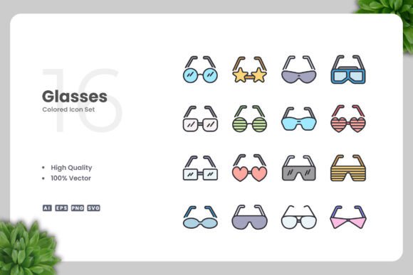 Glasses Colored Icons for Every Need