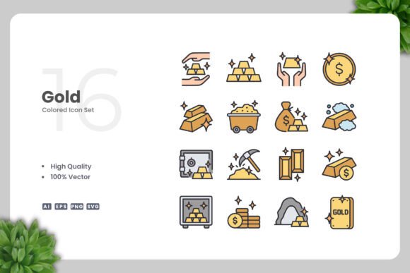 Gold Colored Icons for Modern Design