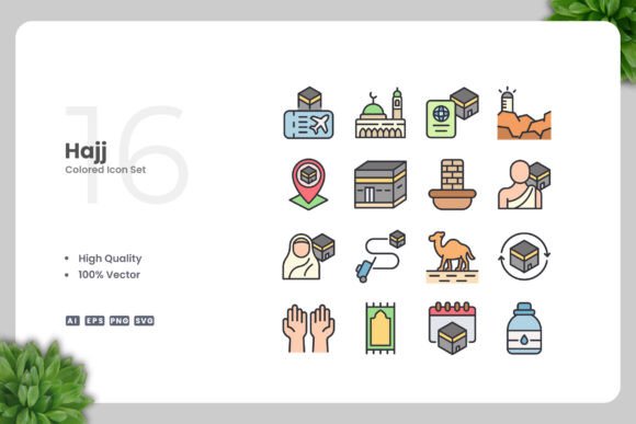 Hajj Colored Icons: A Versatile Design Solution for Modern Creatives