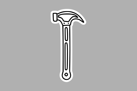 Hand-Drawn Hammer: A Versatile Asset for Creative Projects