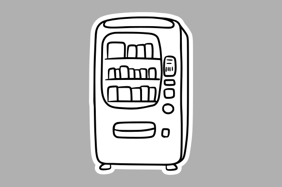 Hand-Drawn Vending Machine: A Creative Asset for Designers and Marketers