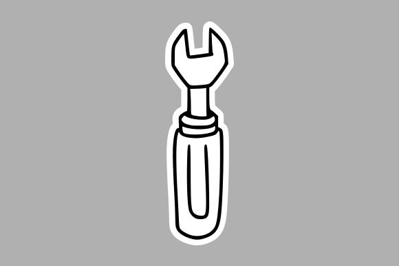 Hand-Drawn Wrench: Creative Tool for Designers