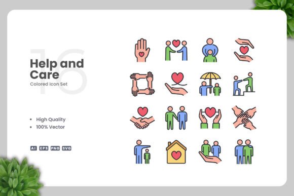 Help and Care Colored Icons