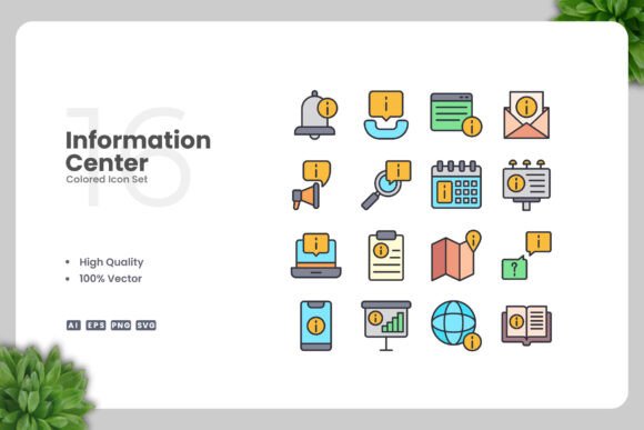 Information Center Colored Icons for Streamlined Design Workflows