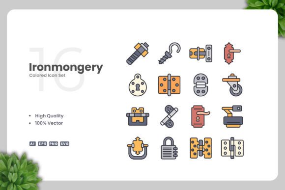 Ironmongery Colored Icons: A Versatile Design Tool for Every Project