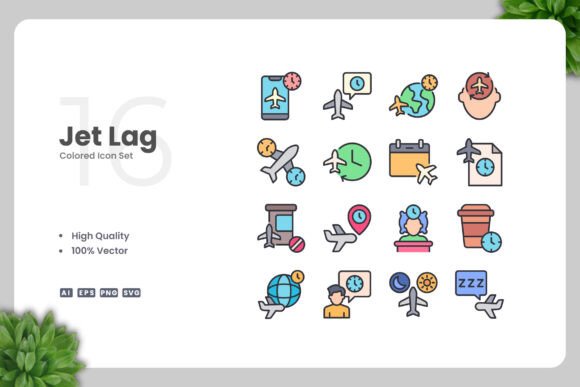 Jet Lag Colored Icons: A Versatile Design Solution for Modern Projects