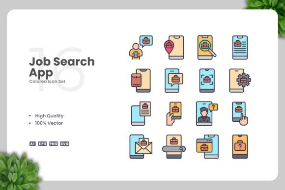Job Search App Colored Icons: A Modern Design Solution for Every Platform