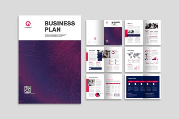 Line Abstract Cover Business Plan: A Professional Layout for A4 Documents in Adobe InDesign