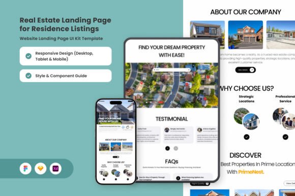 PrimeNest - Real Estate Landing Page