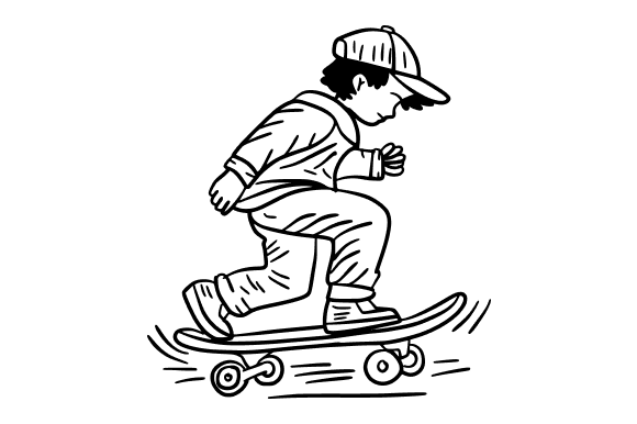Skater Performing Tricks Doodle: A Creative Asset for Designers and Creators