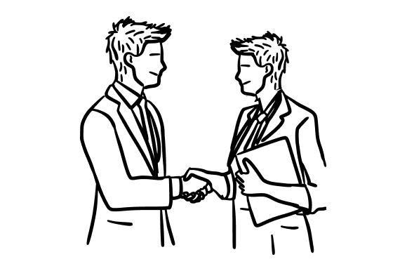 Two Businessmen Shaking Hands Doodle: A Versatile Visual for Professional and Creative Projects